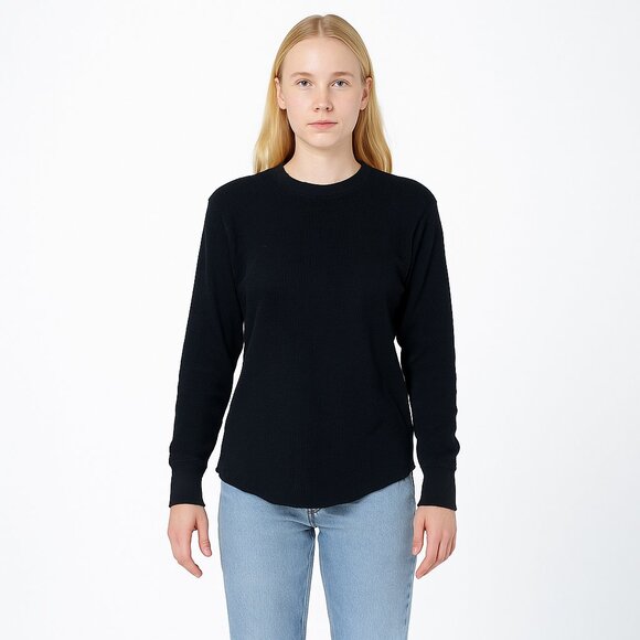 2/$30 Time and Tru Waffle Knit Sweater Black Medium #A0481 TRB3 - Picture 1 of 7